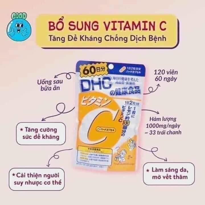 Viên uống Vitamin C DHC Nhật Bản 120v